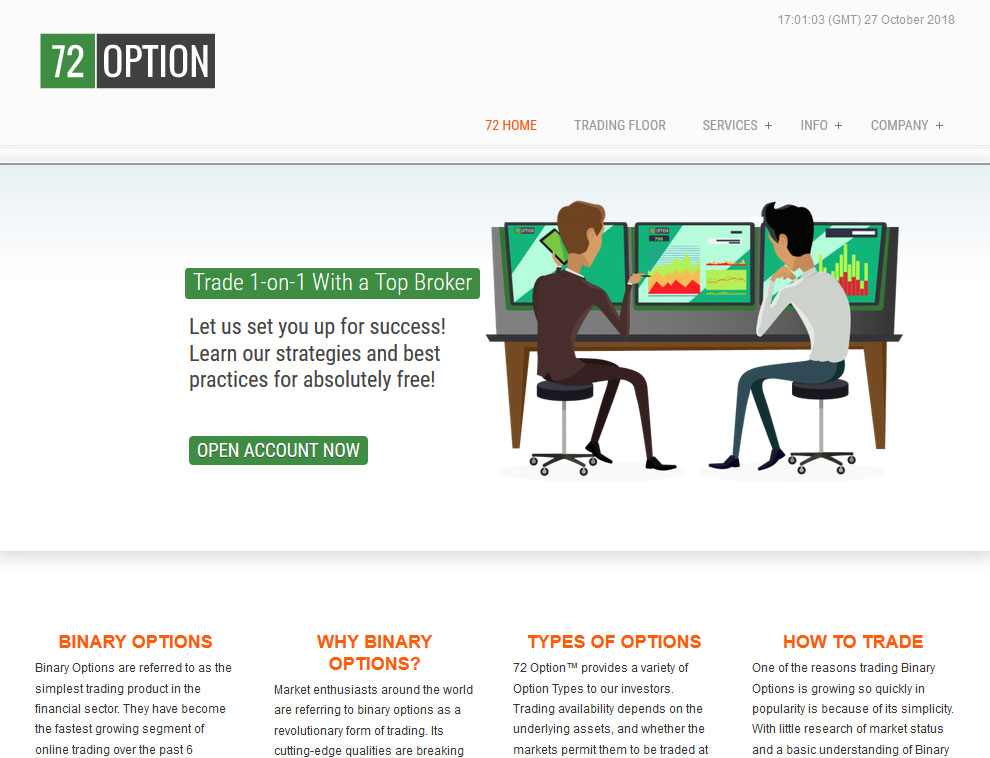 72Option Website Screenshot