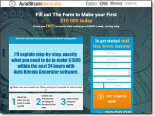 AutoBitcoinGenerator Software Website Screenshot