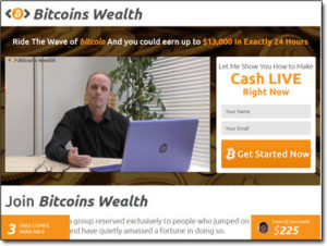 Bitcoins Wealth System Website Screenshot