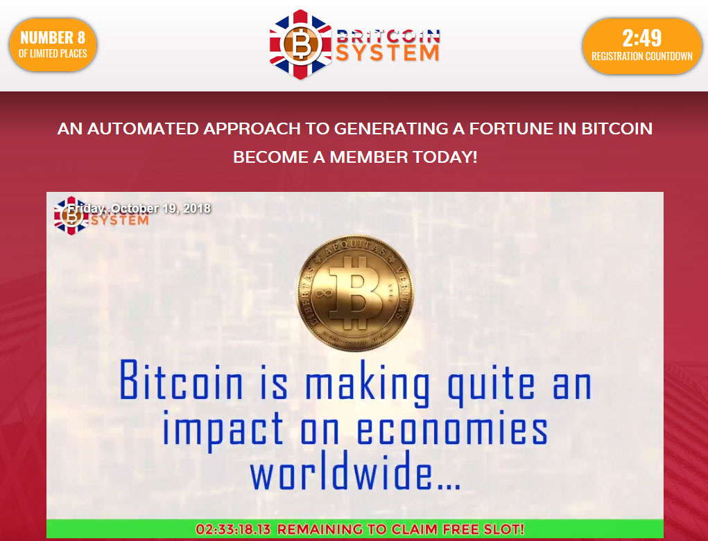 The Britcoin System Website Screenshot