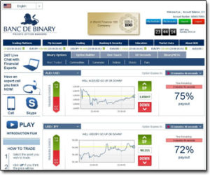 Banc De Binary Broker Website Screenshot