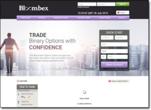 Bloombex Options Broker Website Screenshot