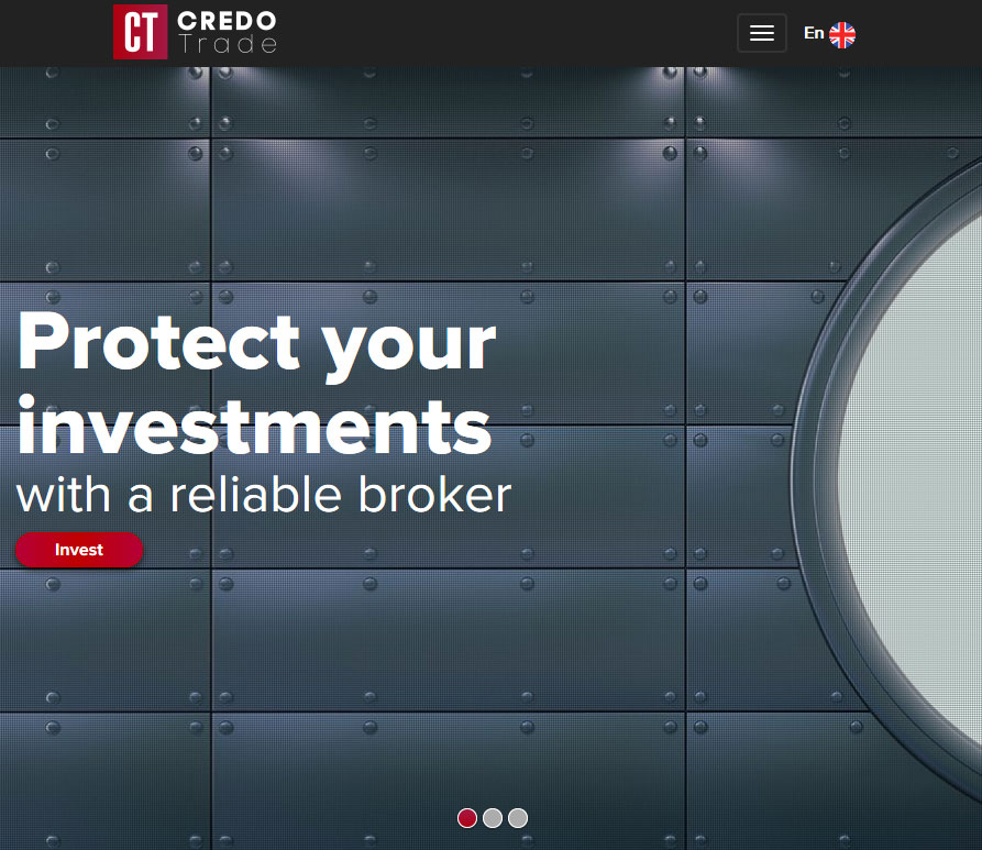 CredoTrade Broker Website Screenshot