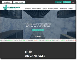 DaxMarkets Broker Website Screenshot
