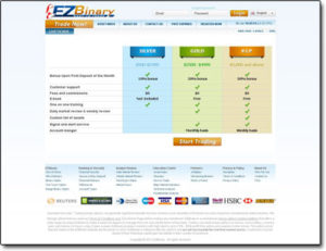 EZBinary Broker Website Screenshot