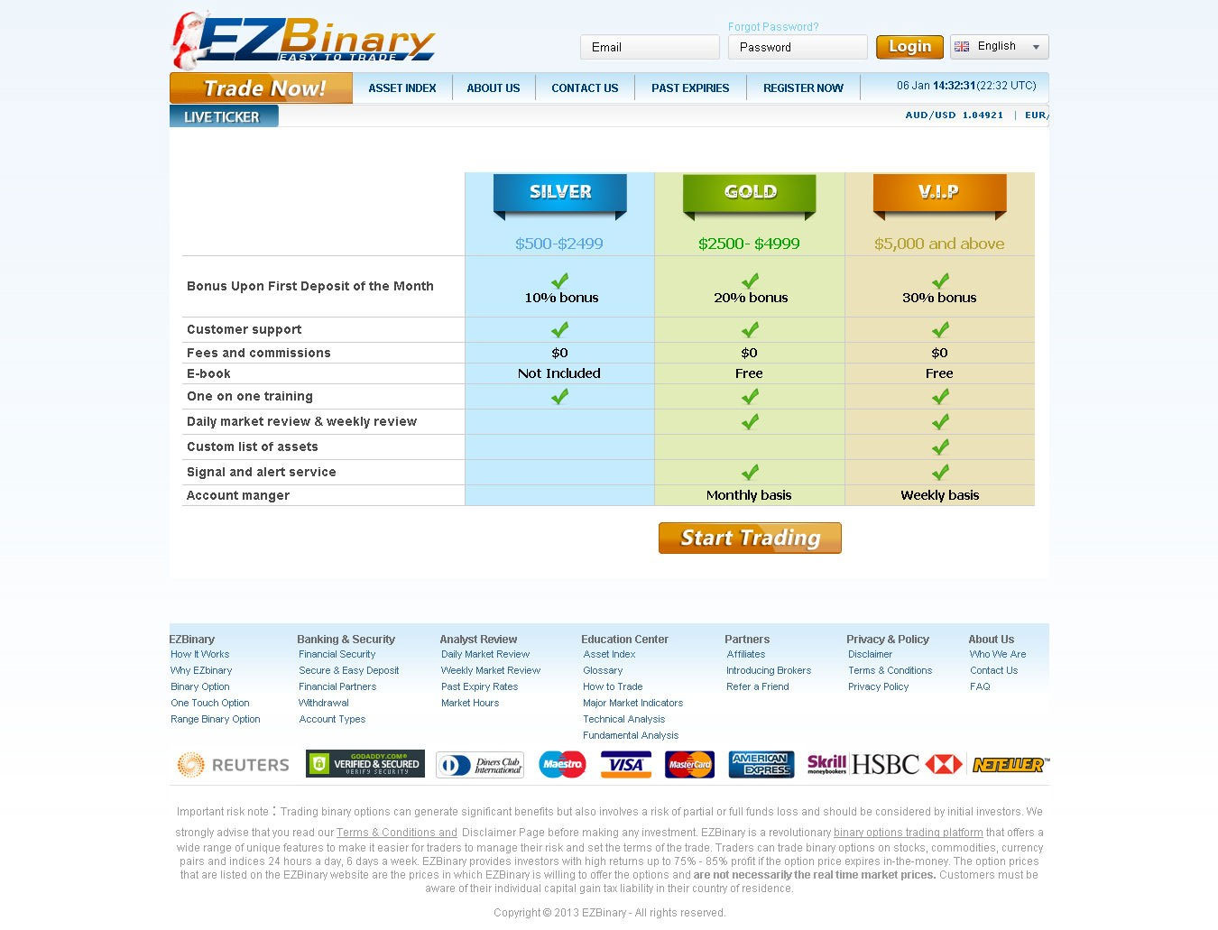 EZBinary Website Screenshot