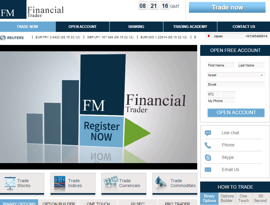 FMTrader Broker Website Screenshot