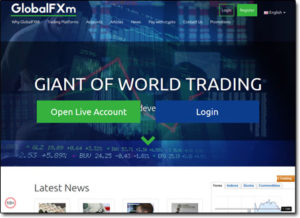 GlobalFXm Broker Website Screenshot