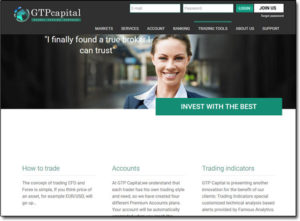 GTP Capital Broker Website Screenshot