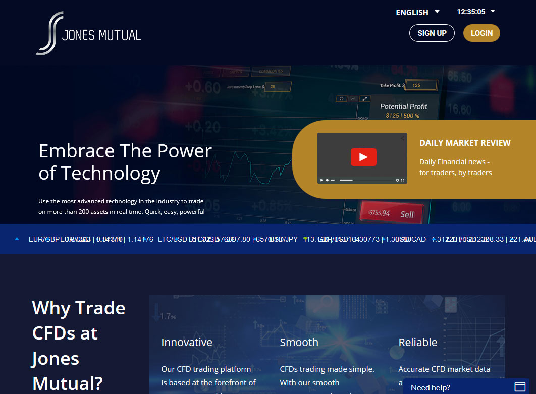 Jones Mutual Broker Website Screenshot