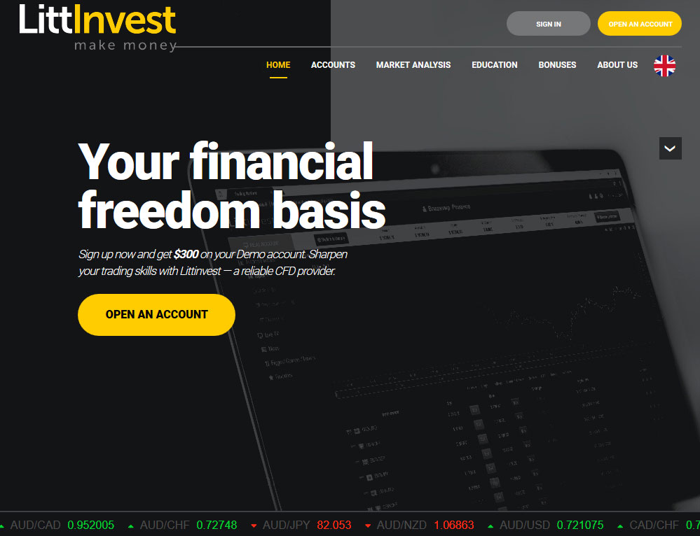Littinvest Broker Website Screenshot
