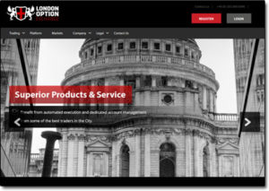 London Options Exchange Website Screenshot