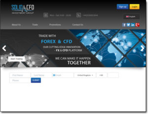 Solid CFD Broker Website Screenshot