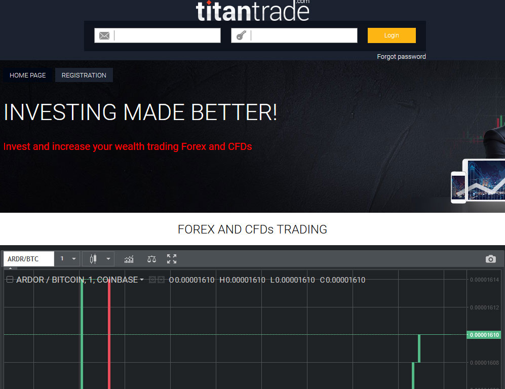 TitanTrade Broker Website Screenshot