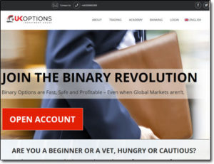 UKOptions Broker Website Screenshot