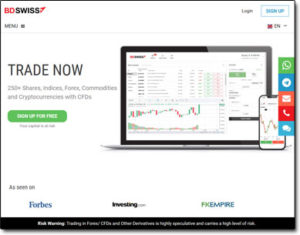 BDSwiss Broker Website Screenshot
