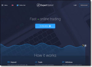 ExpertOption Broker Website Screenshot