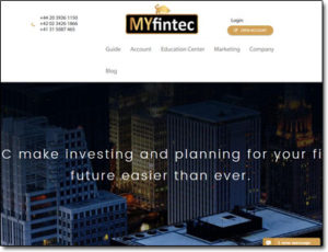 MYfintec Broker Website Screenshot