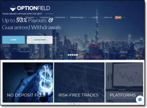 OptionField Broker Website Screenshot