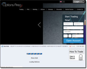 Options Area Broker Website Screenshot