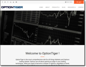 OptionTiger Broker Website Screenshot
