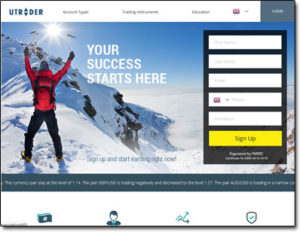 uTrader Broker Website Screenshot