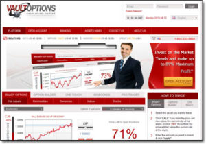 Vault Options Broker Website Screenshot