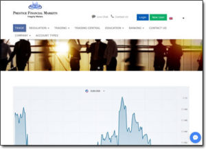 Prestige Financial Markets Broker Website Screenshot