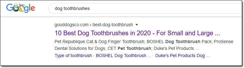 Dog Toothbrushes Google Results